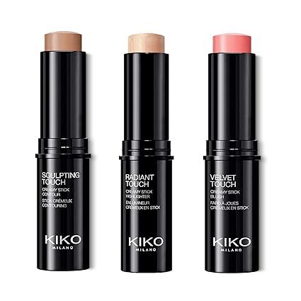 KIKO MILANO - Face stick set | Contour stick + Highlighter stick + Blush stick | Hypoallergenic |... | Amazon (US)