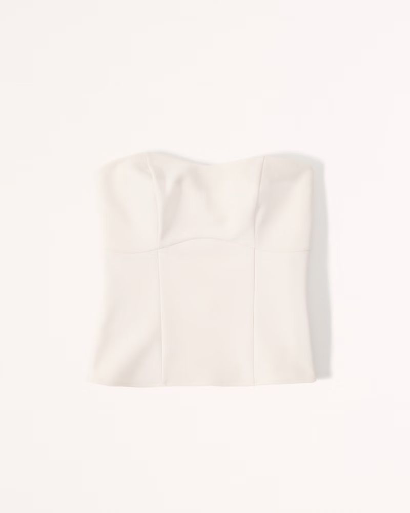 Strapless Crepe Set Top | Abercrombie & Fitch (US)