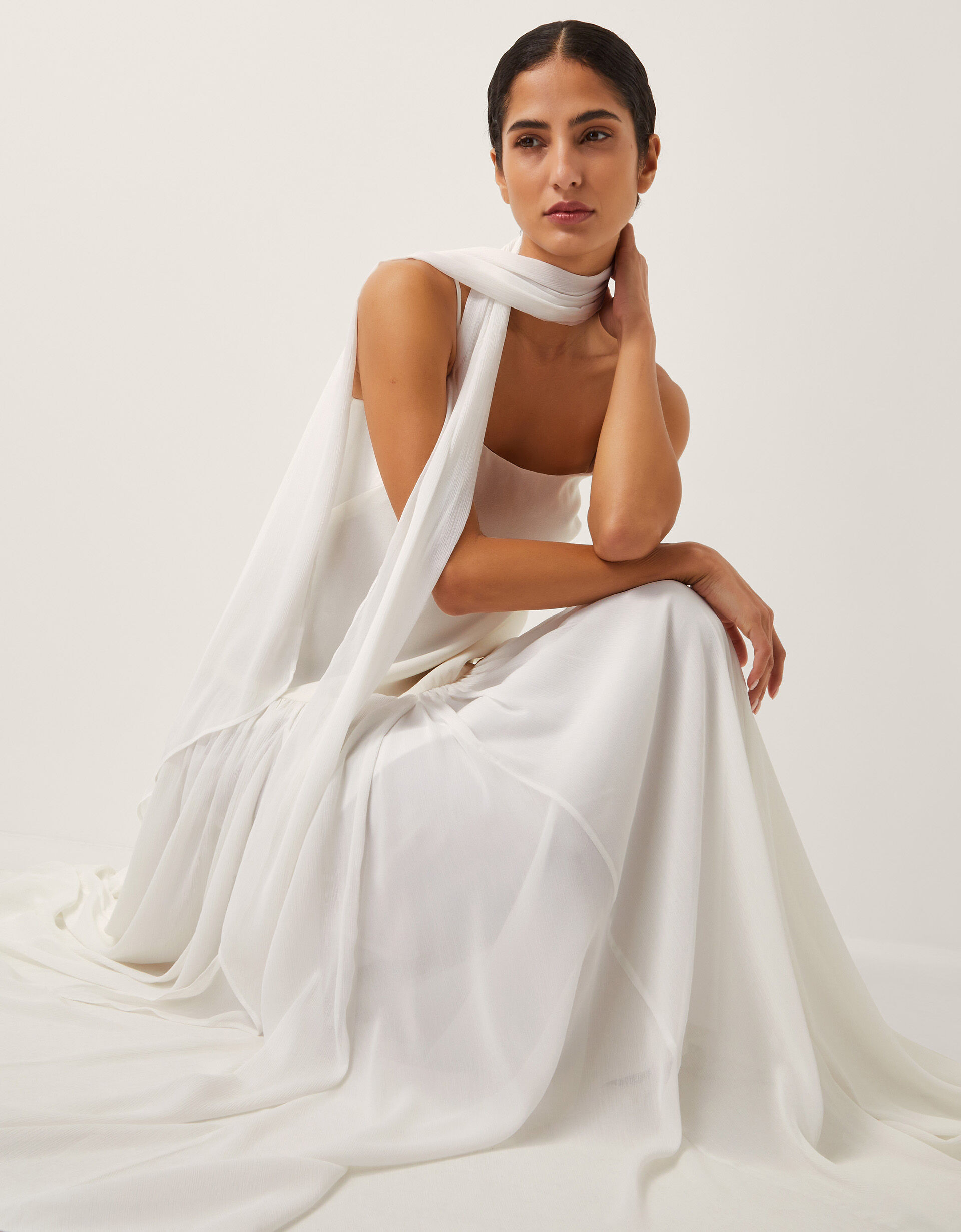 The India Edit Tara Drop Waist Maxi Dress Ivory | Monsoon (UK)