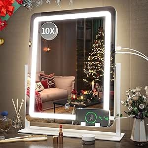 FENNIO Vanity Mirror with Lights 22 Inch,LED Lighted Makeup Mirror,Large Makeup Mirror with Light... | Amazon (US)