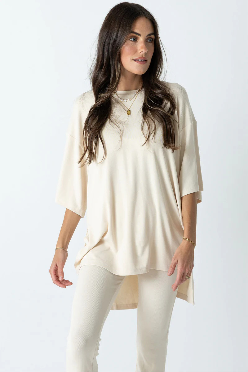 All Weekend Long Pant Set Oatmeal | The Foxy Kind