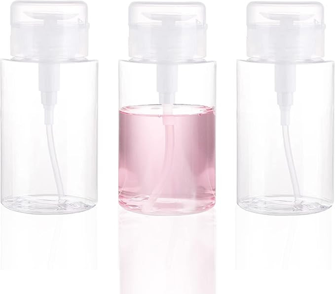 3 Pack Push Down Pump Dispenser Empty Push Top Bottles Containers for Nail Polish Makeup Remover ... | Amazon (US)