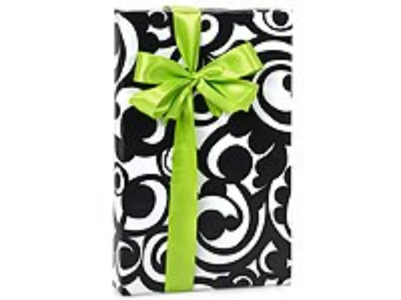 Black & White BOLD SCROLL Damask Gift Wrapping Paper - 16 Foot RollROLL - NOT folded so NO CREASE... | Walmart (US)