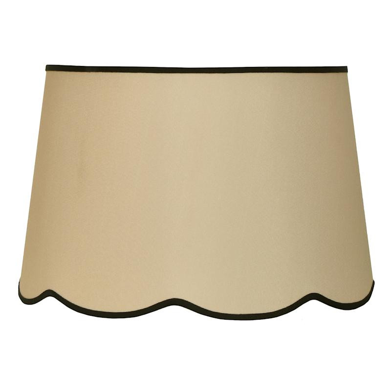 Natural Black Scalloped Medium Lamp Shade, 13x15x10 | At Home