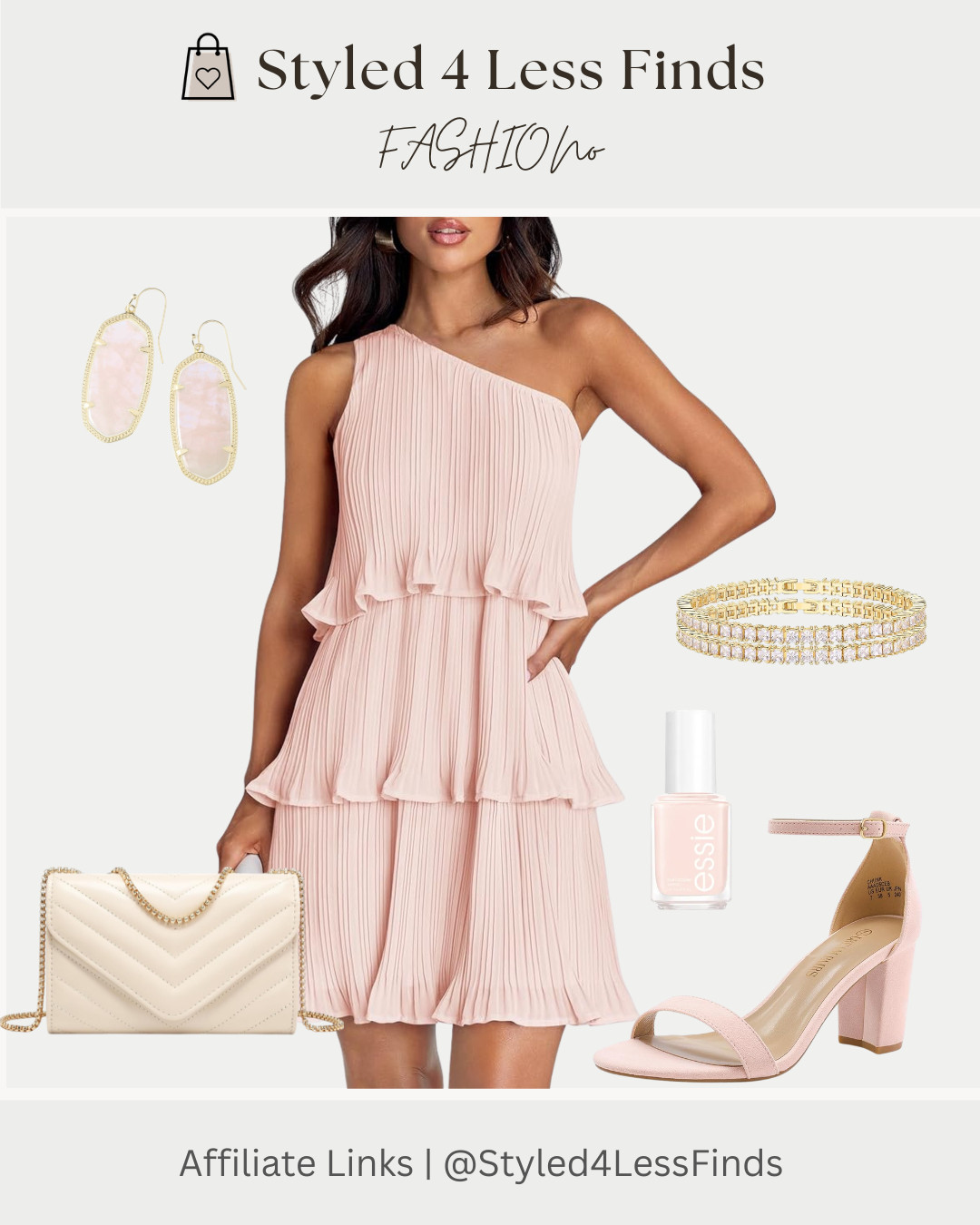 Blushing and brunch-ready 💗✨

This pleated one-shoulder dress is giving soft, feminine elegance with just the right amount of movement. I love how the flowy tiers make it flattering and easy to wear — dress it up or keep it effortlessly chic.

Style Tip: Keep accessories in the same tonal family (blush + nude + soft gold) for a polished, expensive-looking monochrome vibe. It elongates your silhouette and feels instantly put together. 👡✨ Add a structured bag to balance the softness of the dress. 

 #LTKcanada #LTKdresses #LTKover50style