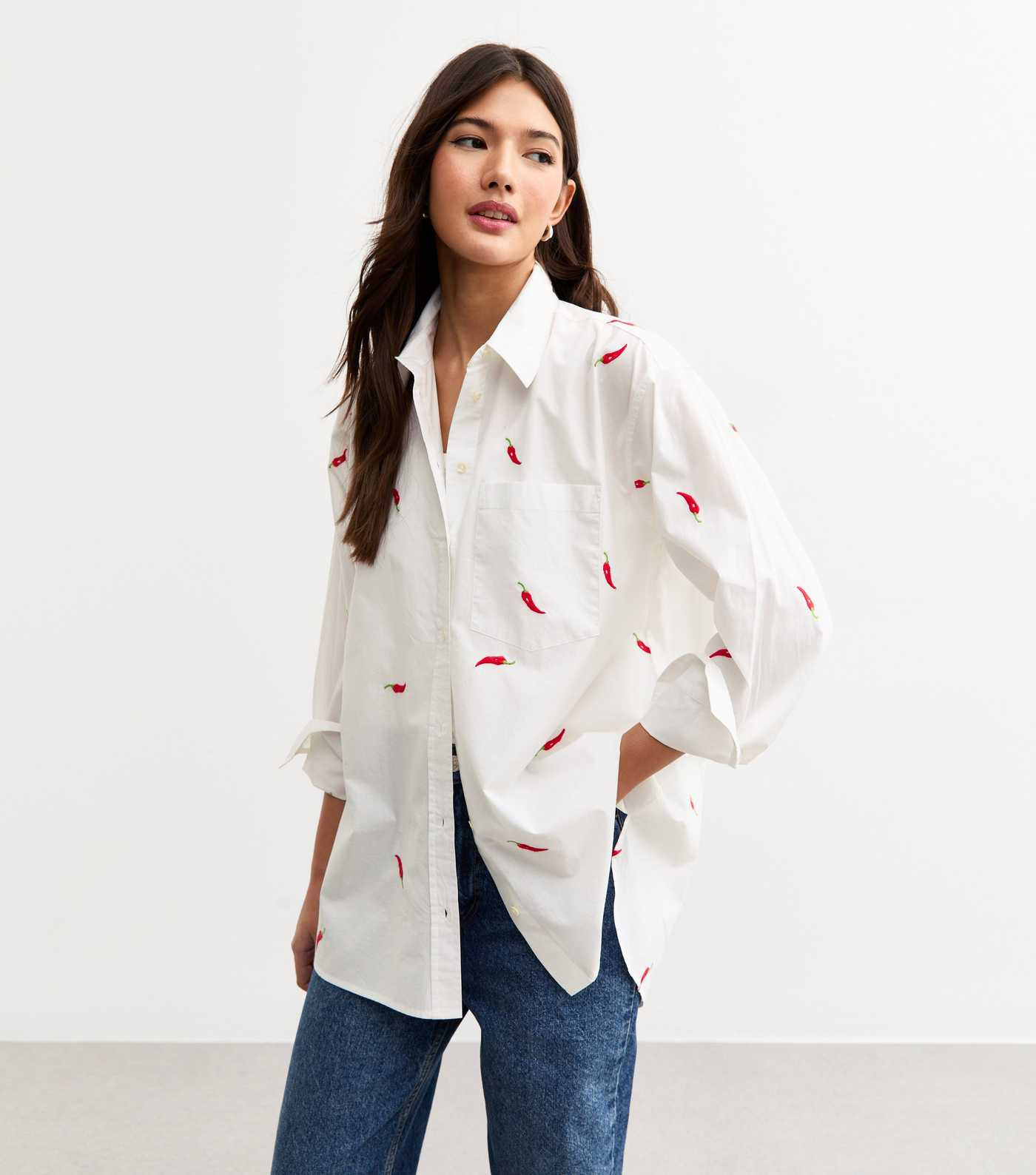 White Chilli Embroidered Shirt
						
						Add to Saved Items
						Remove from Saved Items | New Look (UK)