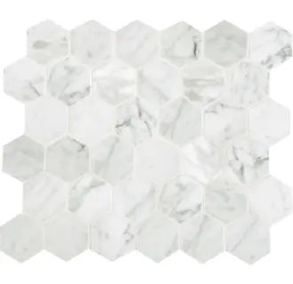 Marble Collection - 2" x 2" Hexagon Mosaic Wall & Floor Tile - Polished Marble Visual | Build.com, Inc.