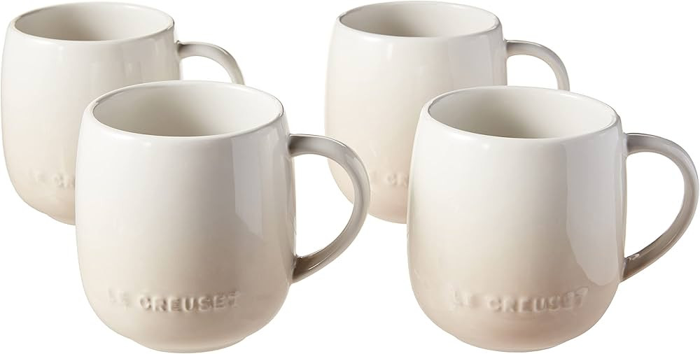 Le Creuset Stoneware Set of 4 Heritage Mugs, 13 oz. each, Meringue | Amazon (US)