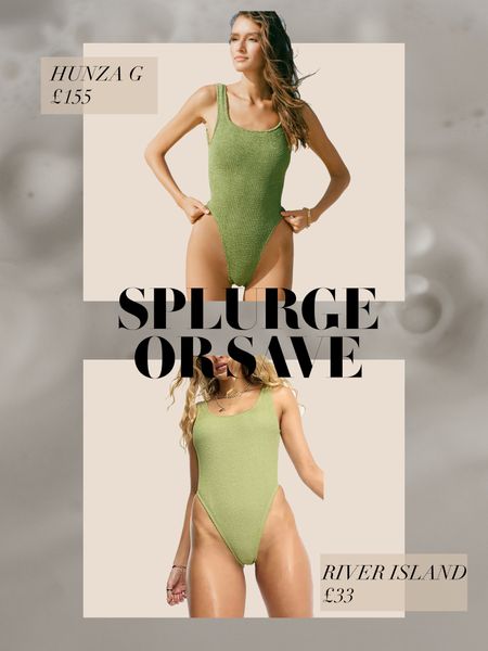 Hunza G are, of course, the original crinkle swimsuit pioneers. The quality of a Hunza G swimsuit is second to none, but if you want a cheaper alternative, the River Island muted green crinkle swimsuit is a really good alternative. It’s a nice pastel shade of green to pair with other neutrals 💚
Swimsuits | Hunza G | Crinkle swimsuit | Petite style | Swimwear | Green | Green swimming costume | Summer holiday outfits | Hunza G dupe

#LTKSeasonal #LTKtravel #LTKswim