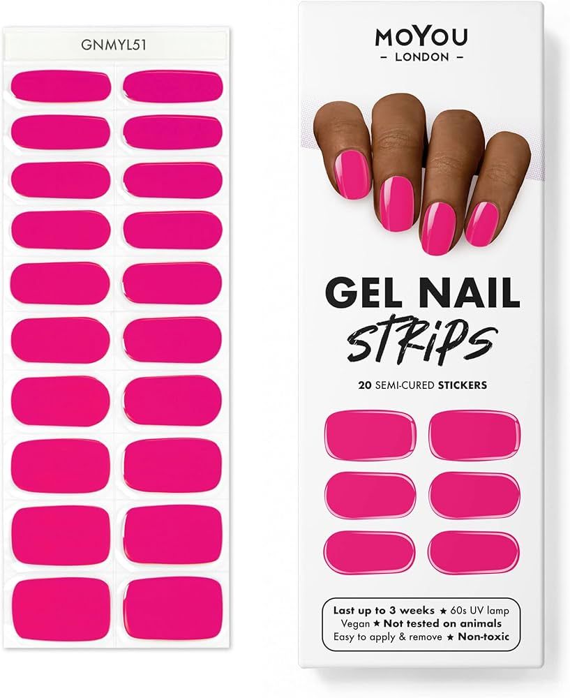 MOYOU LONDON Semi Cured Gel Nail Wraps, 20 Pcs Gel Nail Polish Strips for Salon-Quality Manicure ... | Amazon (UK)