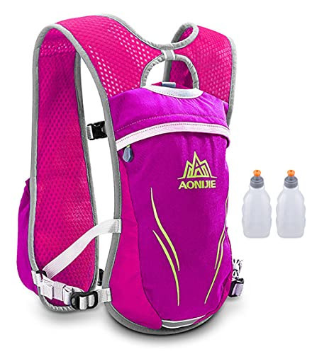 5.5L Lightweight Hydration Backpack Hydration Vest Outdoors for Trail Marathoner Running Race (Pink with 2 250ml Water Bottles) | Amazon (US)