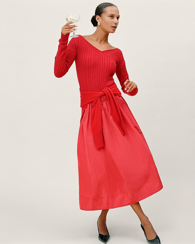 Midi ball skirt in taffeta | J. Crew US