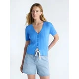 Free Assembly Women's Pointelle Cardigan Sweater with Short Sleeves, Lightweight, Sizes XS-XXL | Walmart (US)