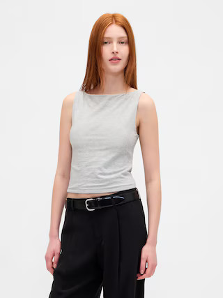 CloseKnit Jersey Boatneck Crop Tank Top | Gap | Gap (US)