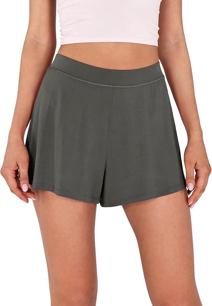 ODODOS 2-Pack Modal Soft Lounge Shorts for Women High Waist Casual Sleepwear Cozy Pajama Bottom | Amazon (US)