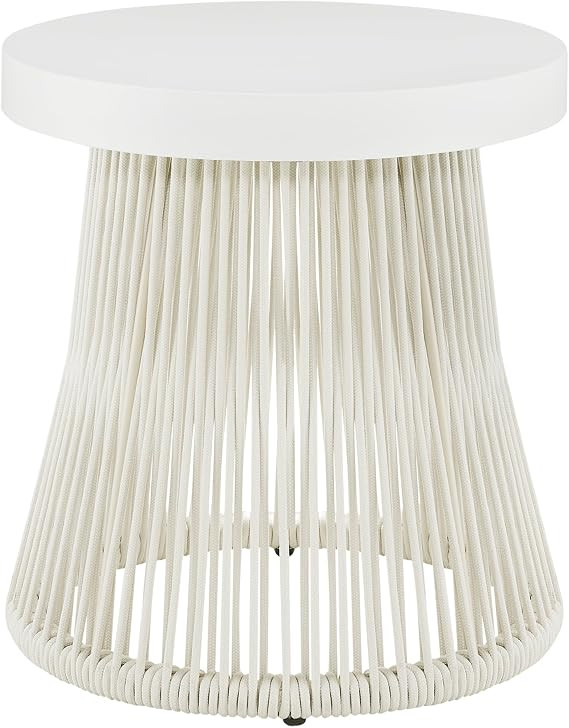 CHITA Outdoor Boho Wicker Side Table with Adjustable Foot Leveler,18 Inch Patio Rattan End Table,... | Amazon (US)