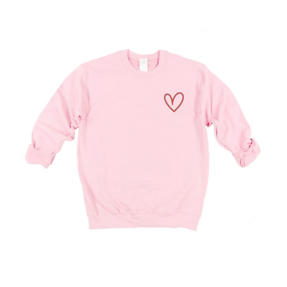 Simply Sage Market Women's Graphic Sweatshirt Embroidered Hand Drawn Heart LC | Target
