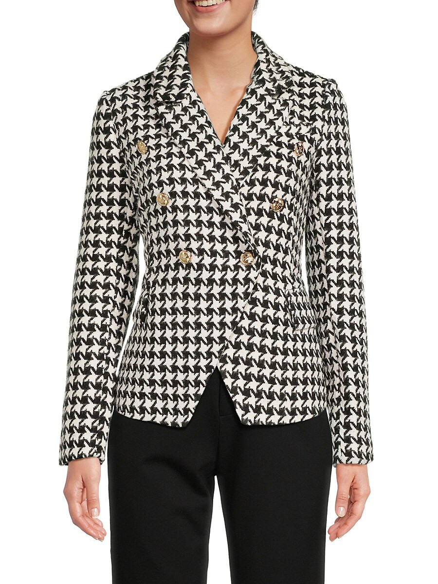 Walter Baker Women's Phelps Houndstooth Blazer - Black White - Size XL | Saks Fifth Avenue OFF 5TH