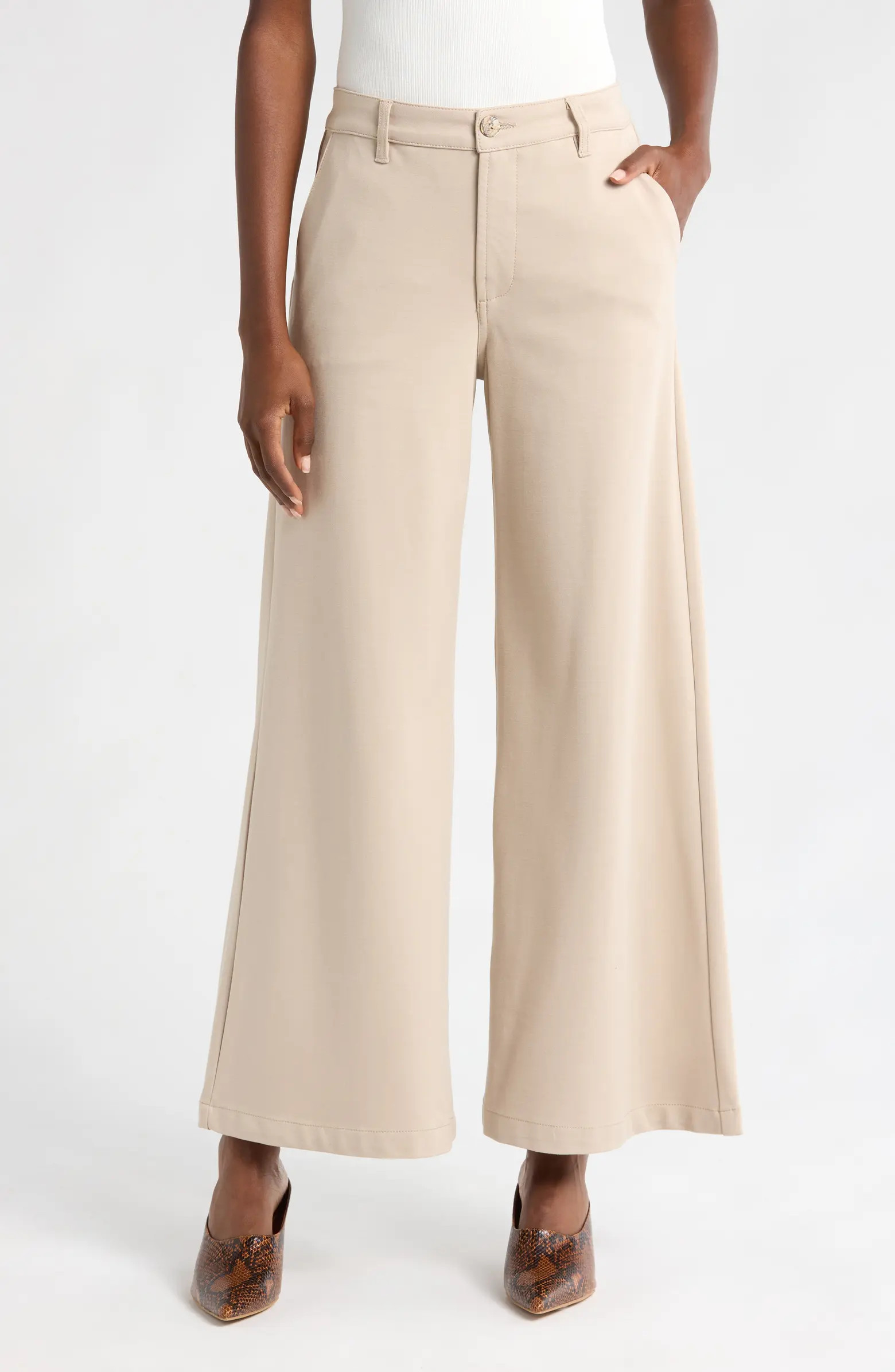 Meg High Waist Super Wide Leg Twill Pants | Nordstrom