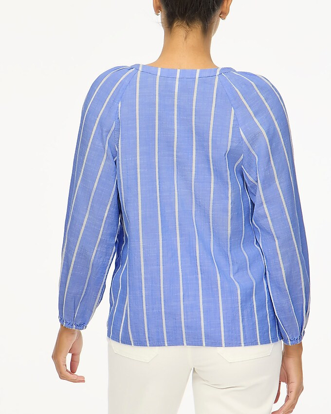 Striped split-neck popover blouse | J.Crew Factory