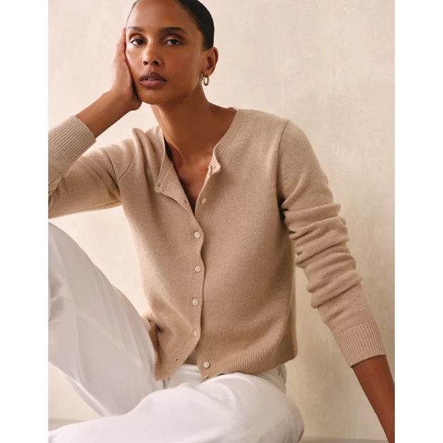 Neat Crew Neck Cardigan | The White Company UK & ROW