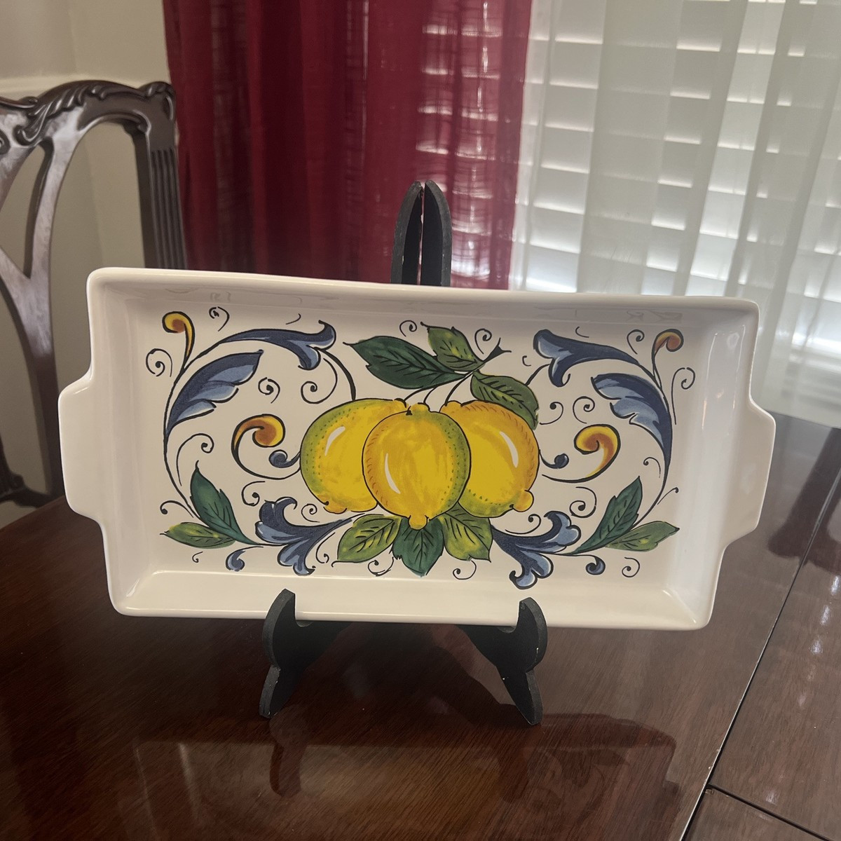 Nova Deruta Floral Lemon Ceramic Small Platter or Serving Dish Made In Italy | eBay | eBay US