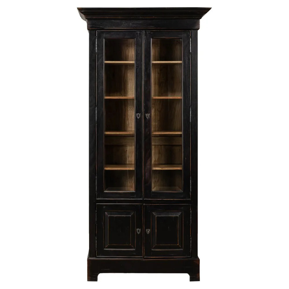 Eldon Updated Traditional Black Walnut Bookcase | Kathy Kuo Home