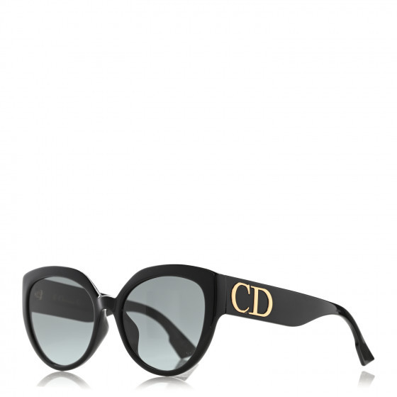 CHRISTIAN DIOR Acetate DDiorF Cat Eye Sunglasses Black | Fashionphile