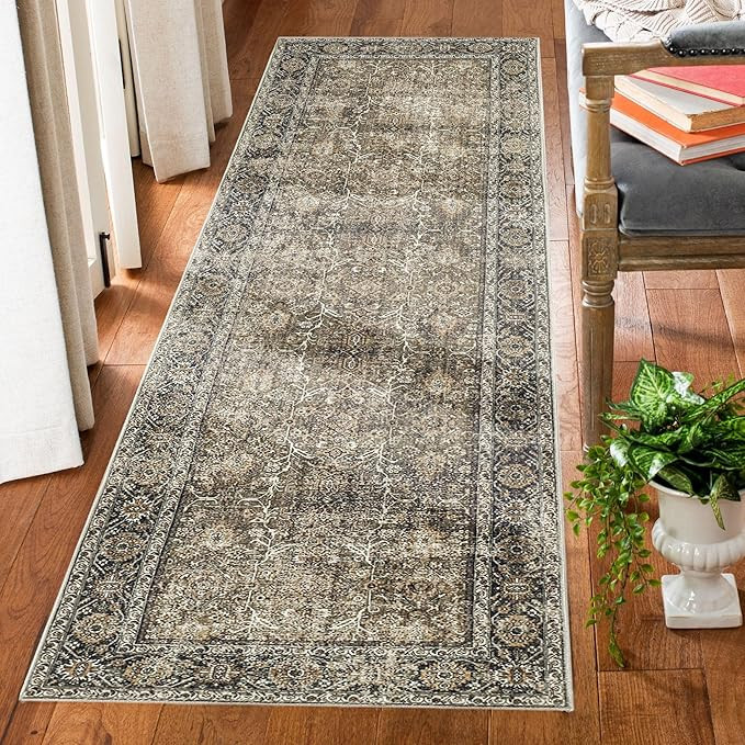 Brown Runner Rug 2x6 Vintage Area Rug Hallway Indoor Kitchen Washable Living Room Carpet Tribal D... | Amazon (US)