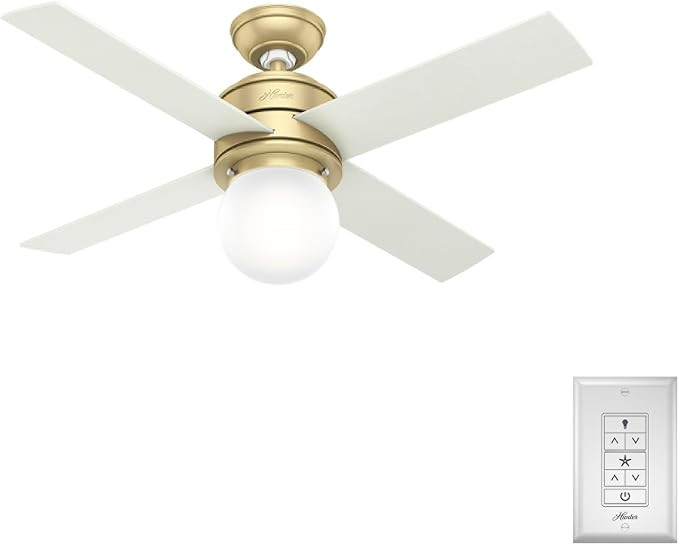 Hunter 44 inch Indoor Ceiling Fan with LED Light - Ceiling Fan for Bedroom, Living Room, or Kitch... | Amazon (US)