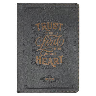 Journal Classic Charcoal Trust in the Lord Prov. 3:5 - (Leather Bound) | Target
