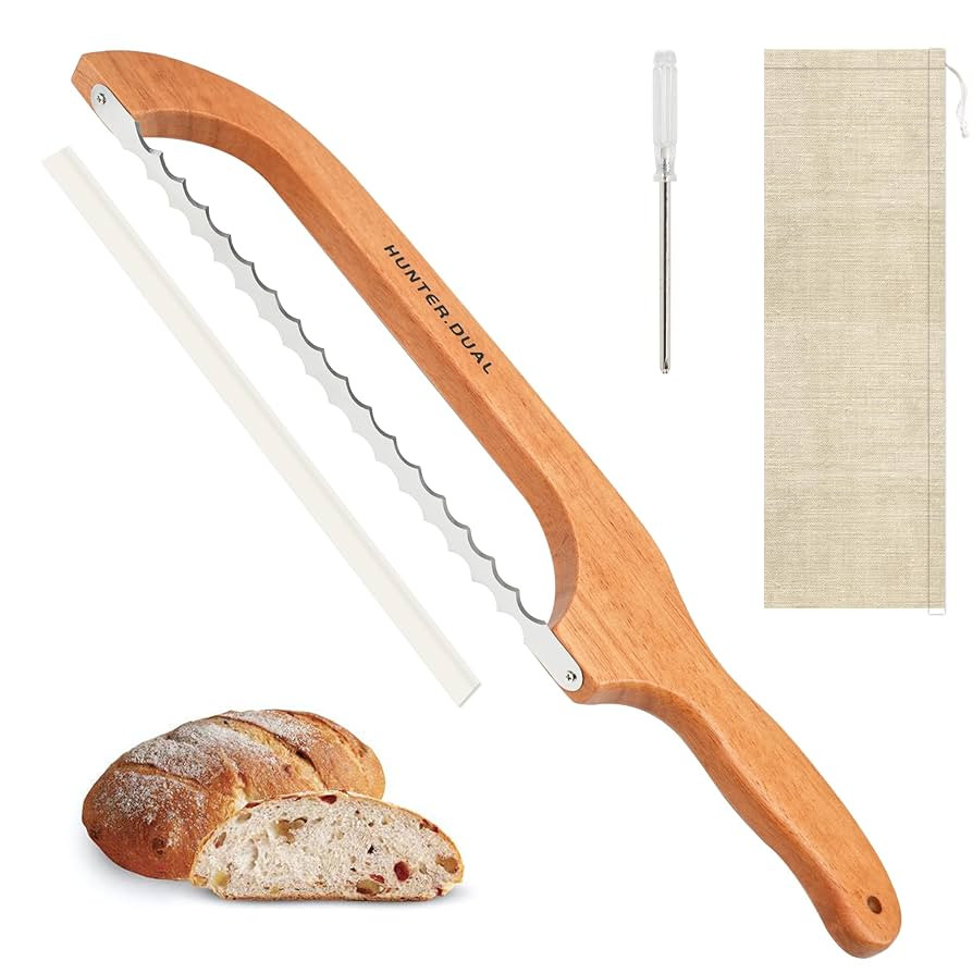 Bread Knife for Homemade Bread, 16" Sourdough Bread Slicer, Bow Saw Cutter with Double-sided Blad... | Amazon (US)