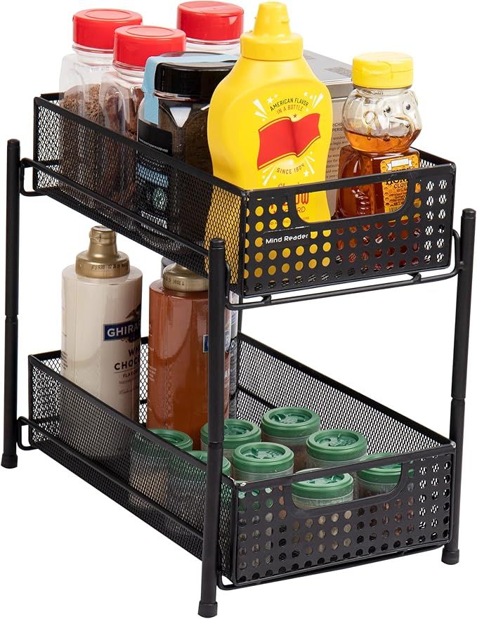 Mind Reader Cabinet, Mesh Storage Baskets Organizer, Home, Office, Kitchen, Bathroom, One Size, B... | Amazon (US)