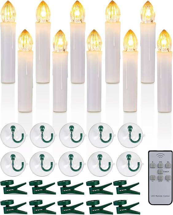 Raycare 10 PCS Battery Operated Taper Candle Lights with Remote, 4 Inches Led Window Candles with... | Amazon (US)