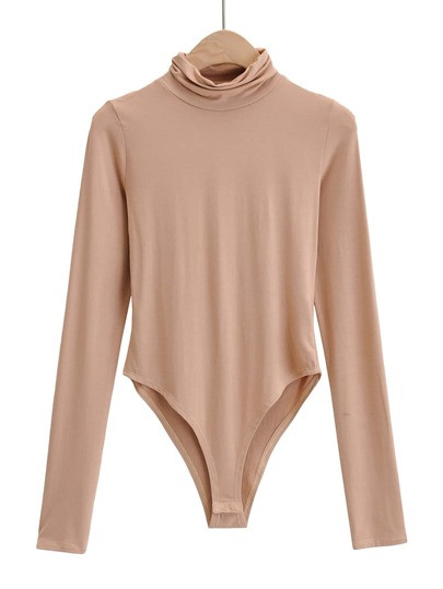 High Neck Solid Bodysuit | SHEIN