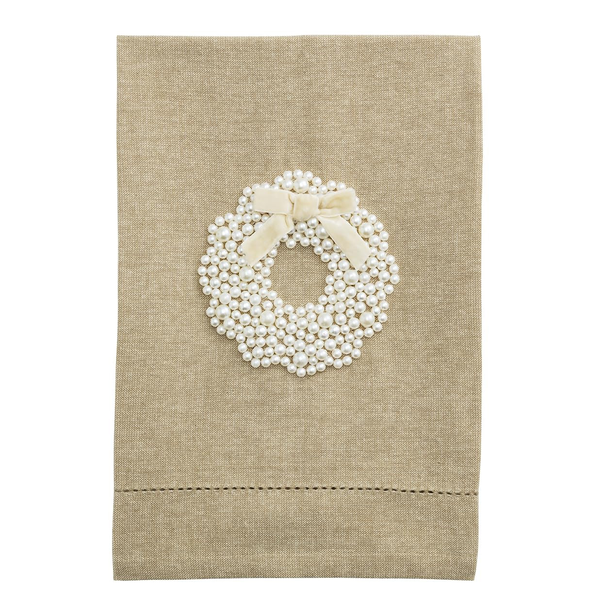 Mud Pie Christmas Wreath White Christmas Pearl Towel | Amazon (US)