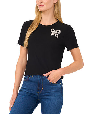 Women's Embellished Bow Tee | Macy's