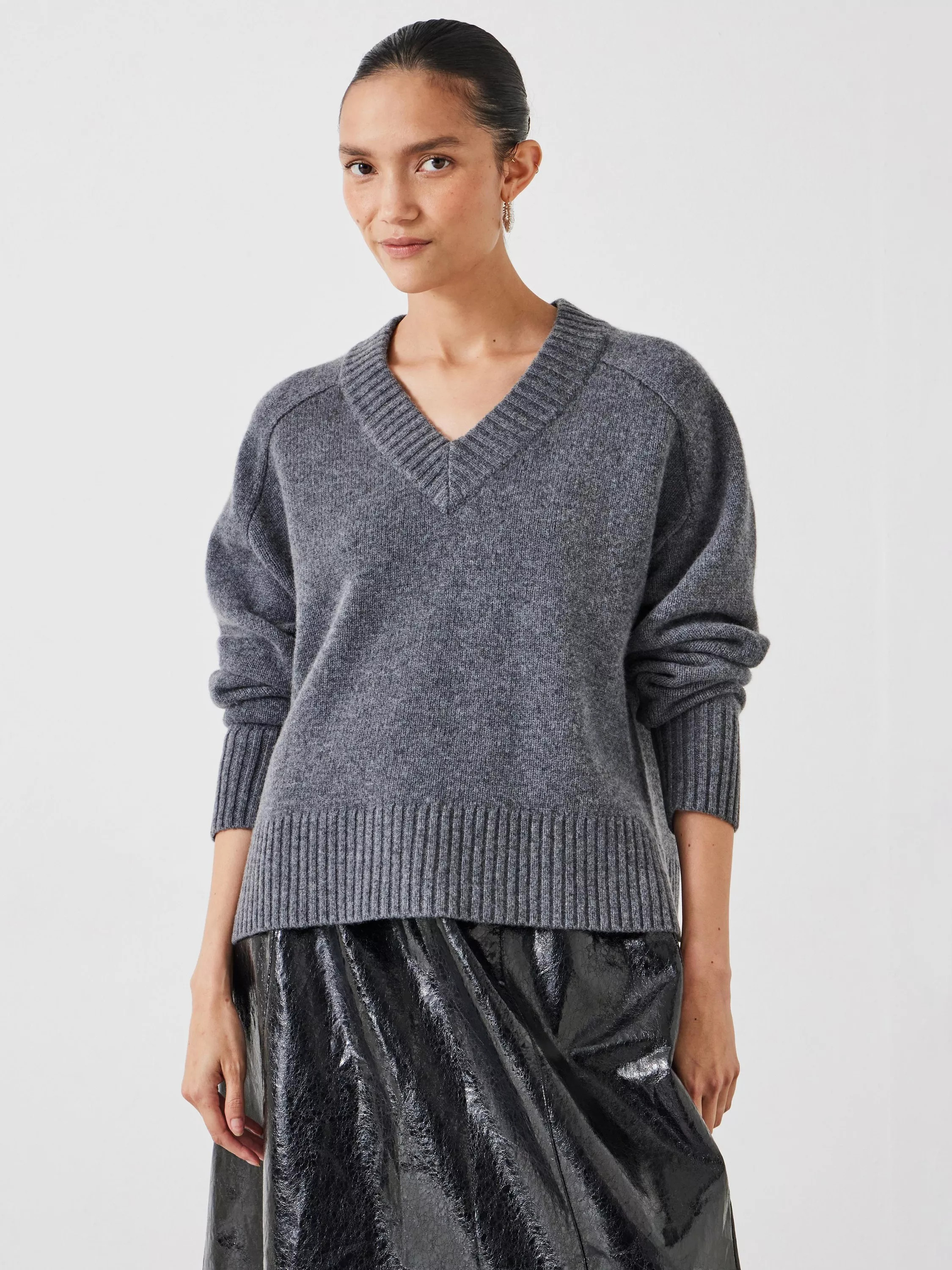 HUSH Erica Merino Wool V Neck Jumper | John Lewis (UK)