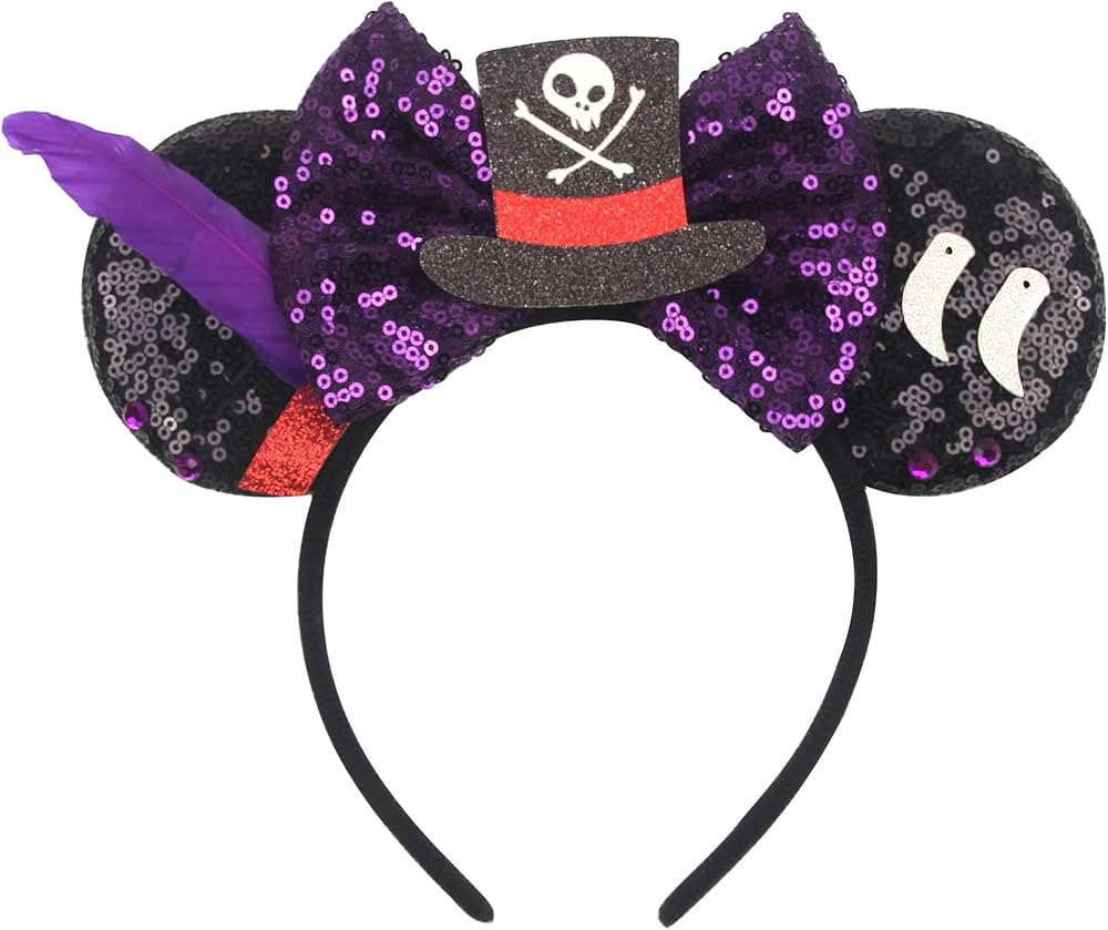 Shiny Mouse Ears Headband, Glitter Party Princess Decoration with Bow Hairs Accessories for Women... | Amazon (US)