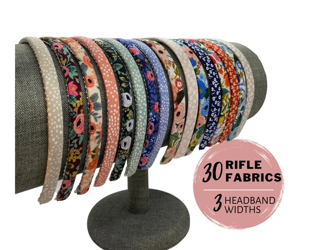 Headbands made from Rifle Paper Co. Fabrics | Skinny Headband, Thin Headband, Average Headband | Etsy (US)