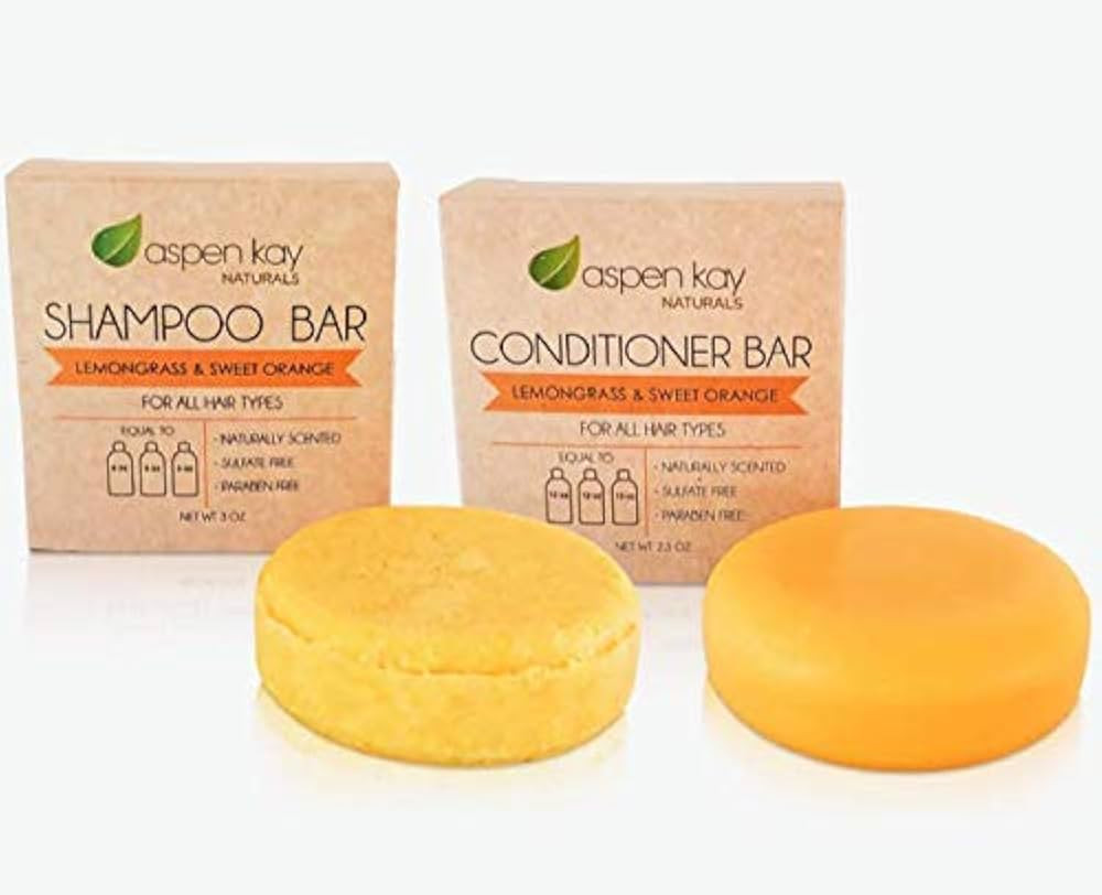 Shampoo and Conditioner set, Solid bars, Organic Ingredients, All Hair Types, Sulfate-Free, Cruel... | Amazon (US)