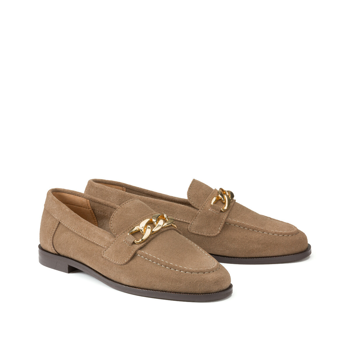 Signatures Suede Loafers with Chain Detail | La Redoute (UK)