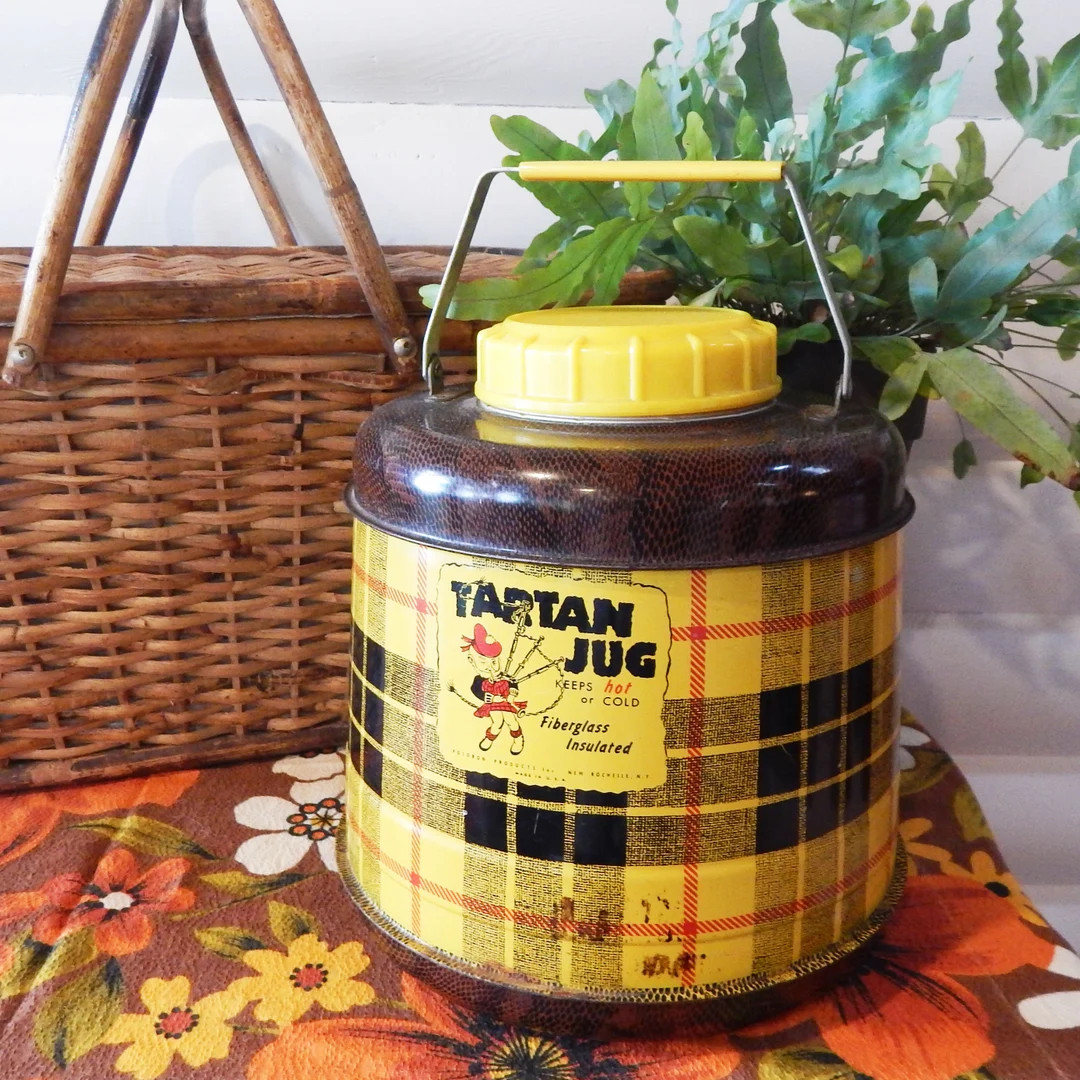Vintage Cooler - Plaid Thermos - Tartan Jug - Vintage Camping Cooler - Retro Camping Decor - Etsy | Etsy (US)