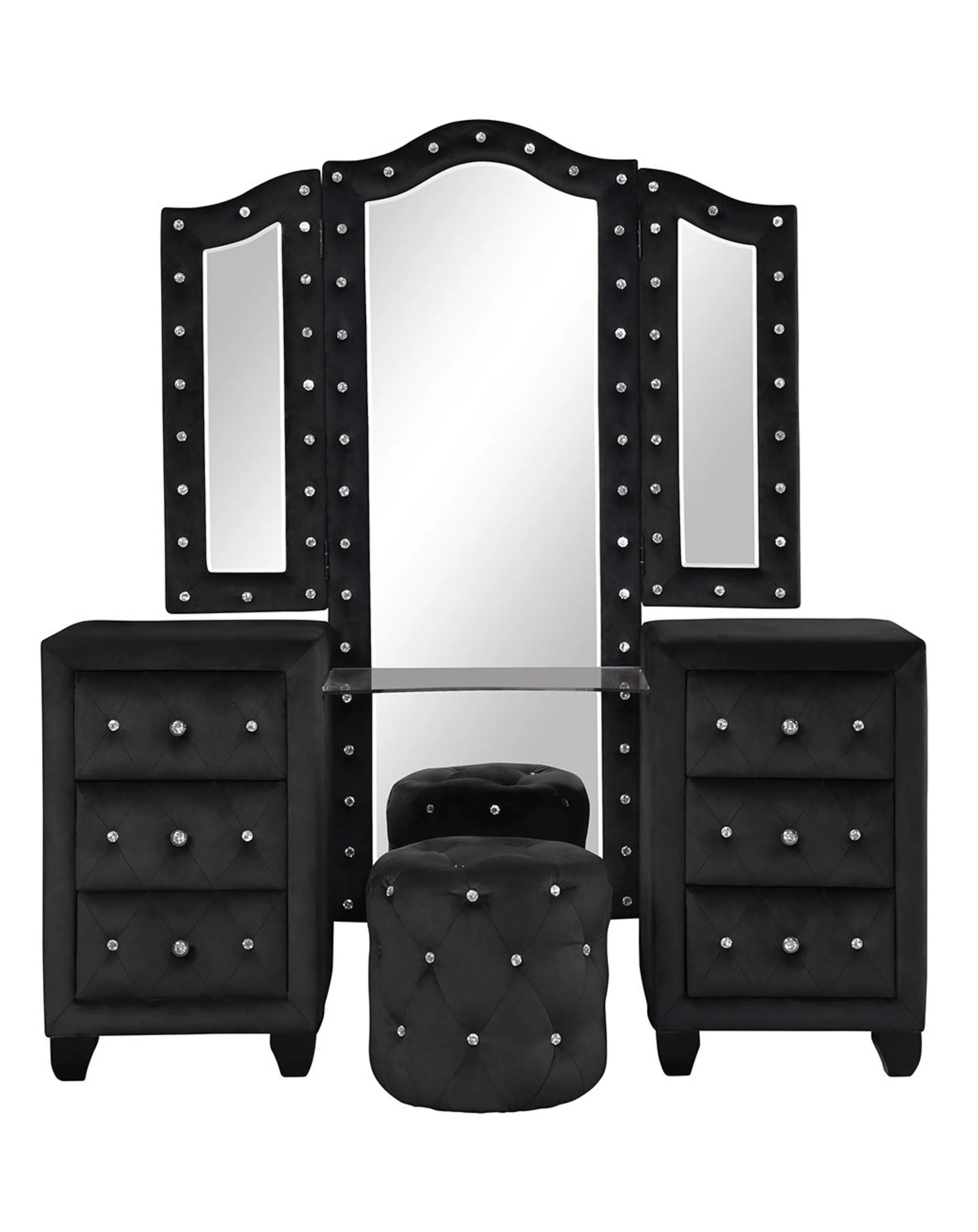 Galaxy 50-in Black Makeup Vanity one_size | 808857735959 | Lowe's