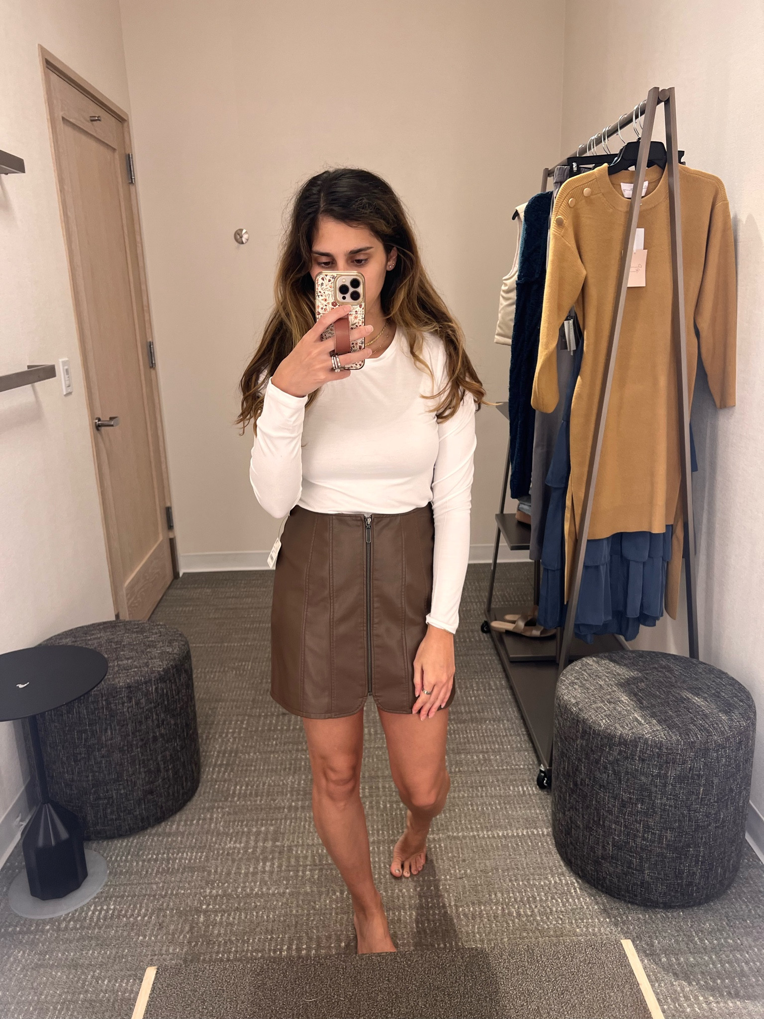 Nordstrom anniversary sale brown leather skirt 

#LTKxNSale