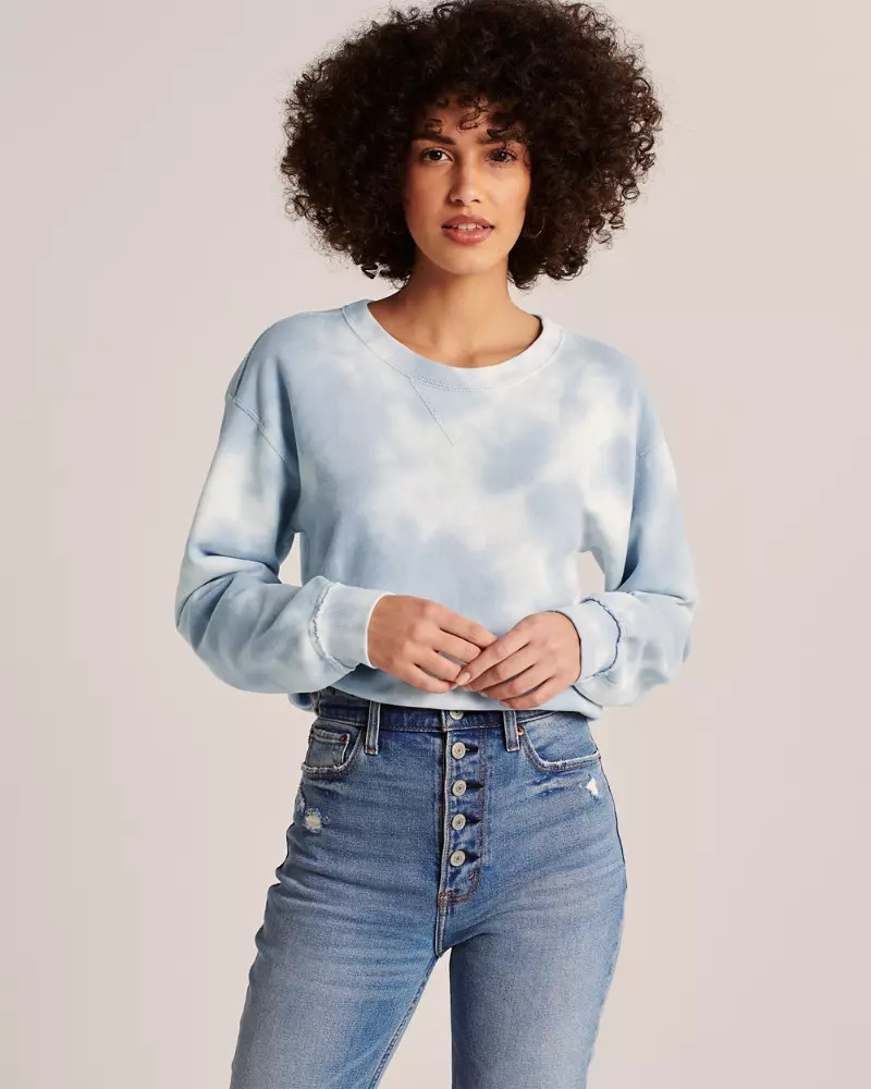 Garment-Dye Wash Crew Sweatshirt | Abercrombie & Fitch US & UK