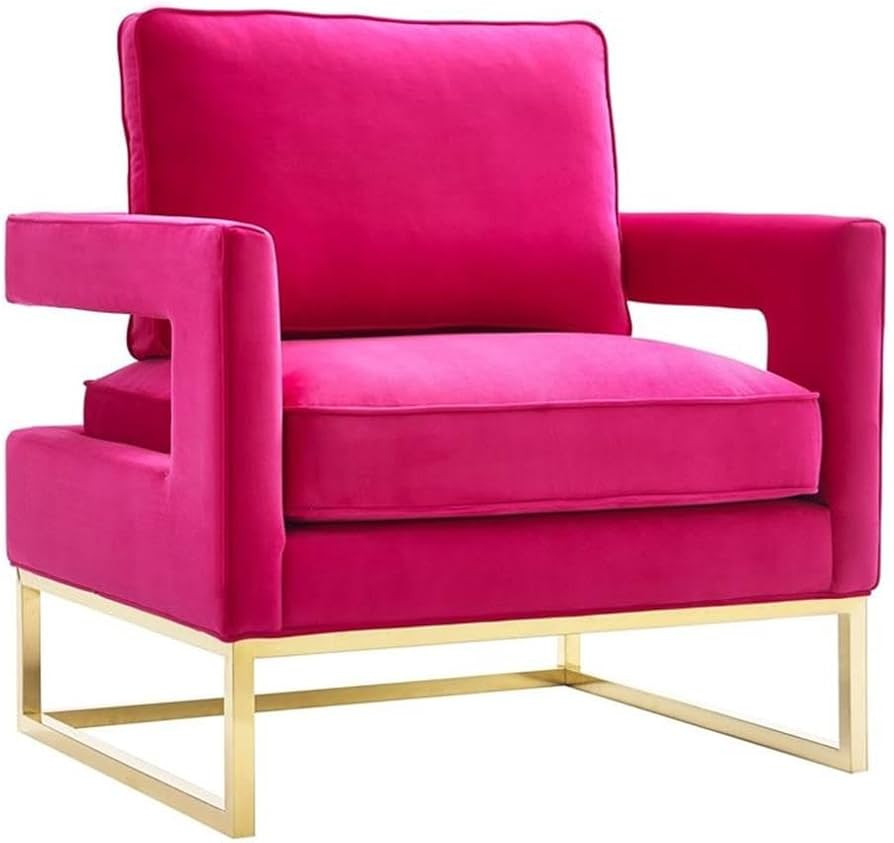 Tov Furniture The Avery Collection Modern Style Living Room Den Velvet Upholstered Armchair with ... | Amazon (US)