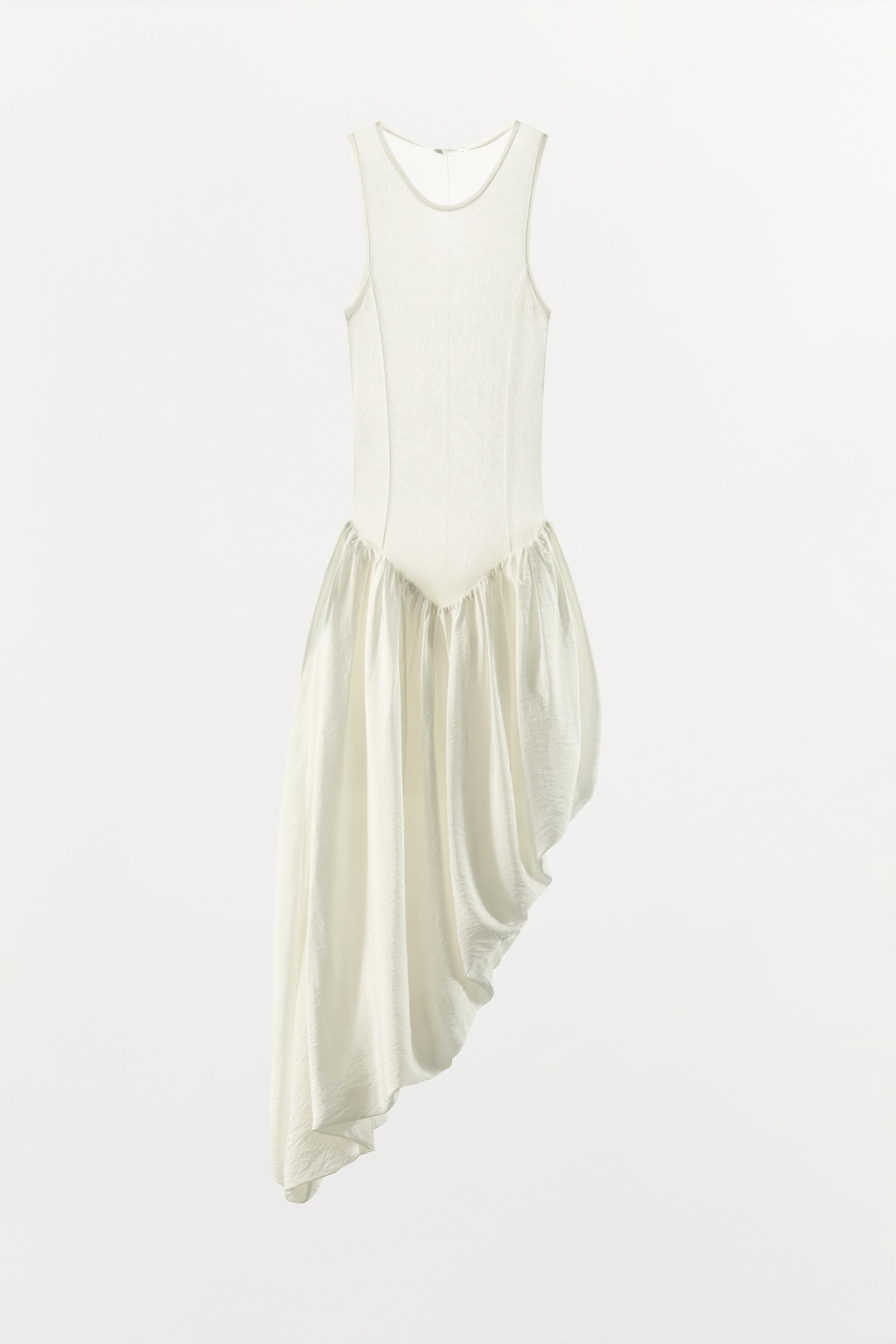 ASYMMETRIC COMBINED KNIT DRESS | Zara US