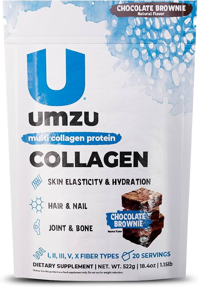 UMZU zuCollagen Multi Collagen Protein Powder, Chocolate – 5 Collagen Types I II III V X – Hi... | Amazon (US)
