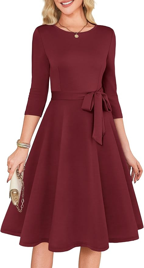 RUMIA Women's Cocktail Dresses 3/4 Sleeve Vintage Wedding Guest Dress (XS-3XL) | Amazon (US)